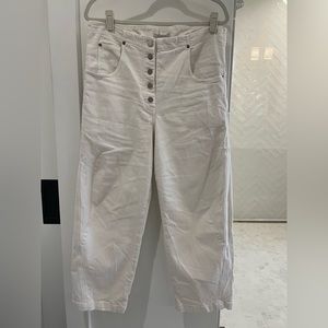 RACHEL COMEY Women's White Elkin Pants "Dirty Pamona Denim" - US 8